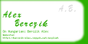 alex berczik business card